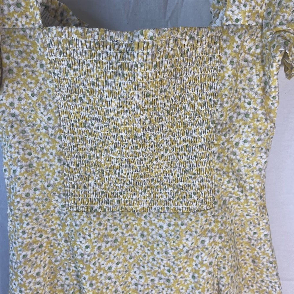 Bardot Lucinta Yellow‎ Floral Puff Sleeve Mini Dress Sz 6/S - Picture 4 of 12